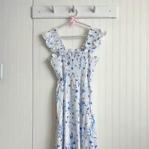 The Ellie Nap Dress in Blue Botantical Size Large